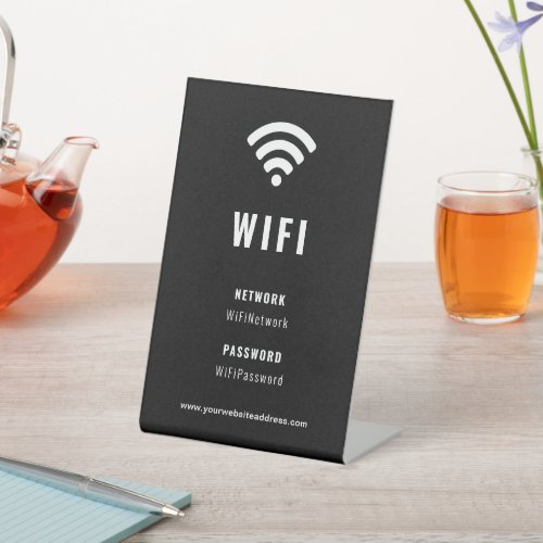 Black And White Business Company Corporate WiFi  Pedestal Sign