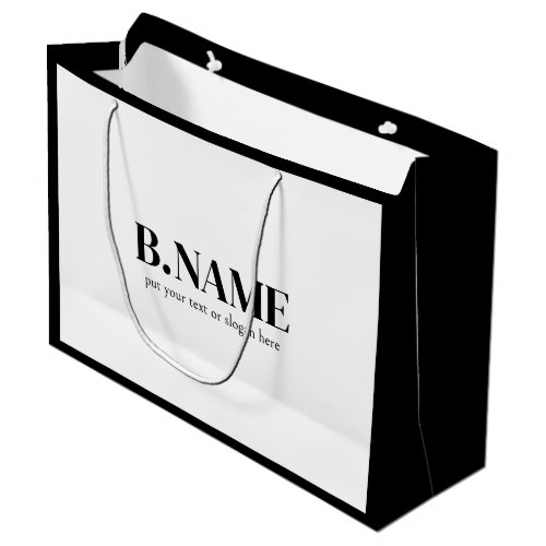 Black And White Business Custom Logo Shopping Large Gift Bag