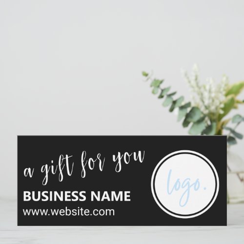 BLACK AND WHITE BUSINESS LOGO GIFT CERTIFICATE