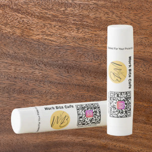 Black and White Business Logo Instagram Qr Code Lip Balm