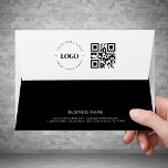 Black and White Business Logo Qr Code Address Envelope<br><div class="desc">Upgrade your business mail with this custom envelope featuring your company logo,  QR code,  and return address. Designed in a black and white minimalist style,  it’s perfect for professional branding,  including your website and phone. Add your round logo and create your own sleek corporate stationery.</div>