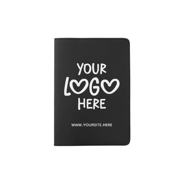 Black and White Business Logo Site Passport Holder (Front)
