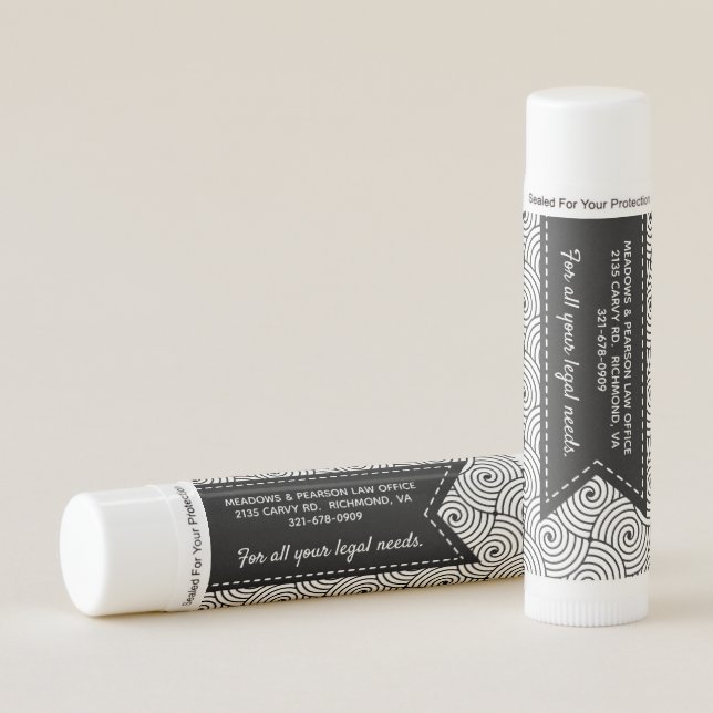 Black and White Business Marketing Lip Balms (Front)