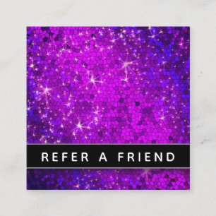 Black and White Business Purple Glitter Salon Spa Appointment Card