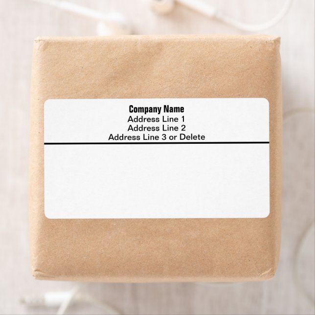 Black and White Business Return Address Template Label (Insitu)