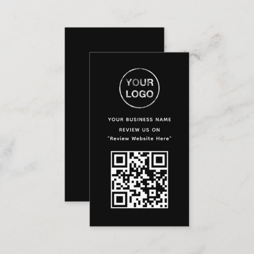 Black and White Business Review Card