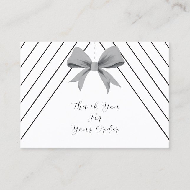 Black and white Business Thank you Card (Front)