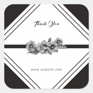 Black and white Business Thank you Sticker