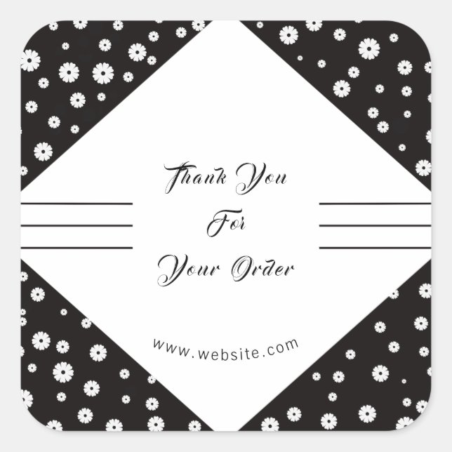 Black and white Business Thank you Sticker (Front)