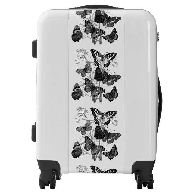 Black and White Butterflies Luggage (Front)