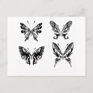 Black And White Butterflies Postcard