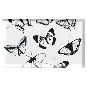 Black and White Butterflies wedding Place Card Holder