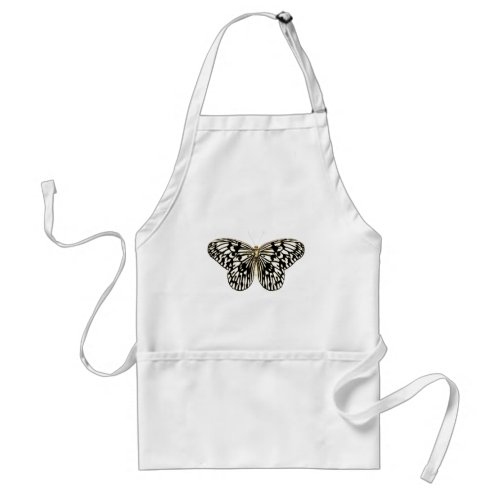 Black and white butterflycoral pink background adult apron