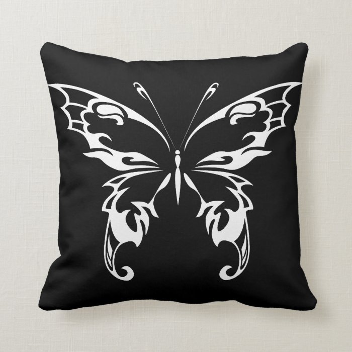 Black and White Butterfly Design Pillows