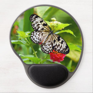 Black and white butterfly gel mousepad