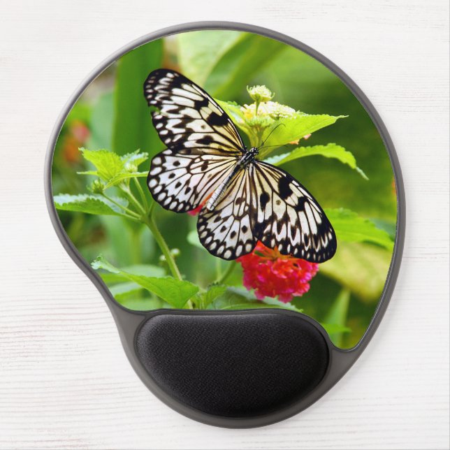 Black and white butterfly gel mousepad (Front)