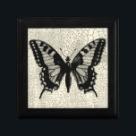 Black and White Butterfly on Cracked Background Gift Box<br><div class="desc">A simple black and white butterfly is the focus of this print by Vision Studio. The two-toned insect and the cracked background give the piece a rustic feel. Order your copy today!</div>