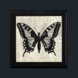 Black and White Butterfly on Cracked Background Gift Box<br><div class="desc">A simple black and white butterfly is the focus of this print by Vision Studio. The two-toned insect and the cracked background give the piece a rustic feel. Order your copy today!</div>