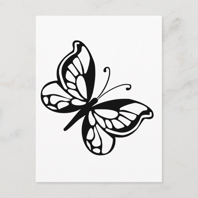 Black and White Butterfly Postcard (Front)