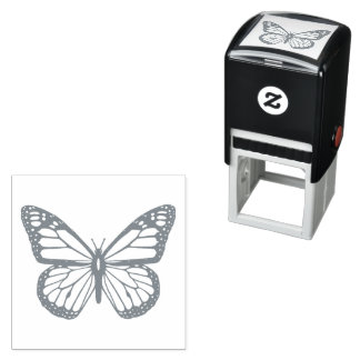 Black and White Butterfly Self-inking Stamp