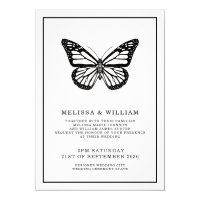 Black and White | Butterfly | Wedding Invitation