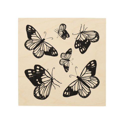  Black and White Butterfly    Wood Wall Art