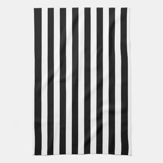 Black and White Cabana Stripe Hand Towel