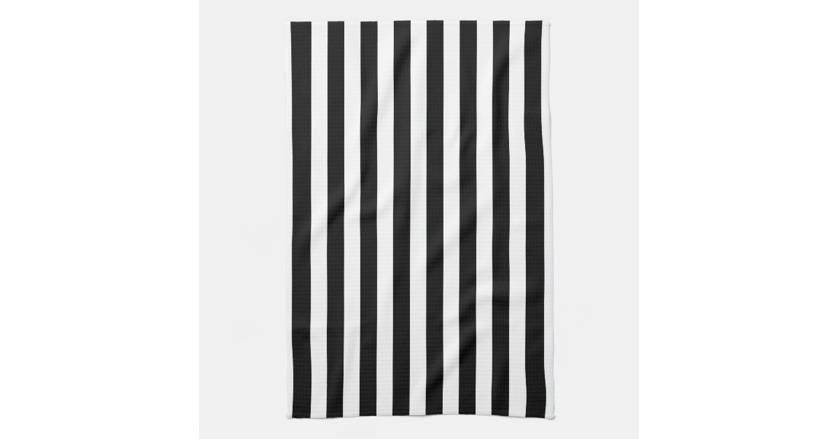 Black and White Cabana Stripe Kitchen Towel | Zazzle