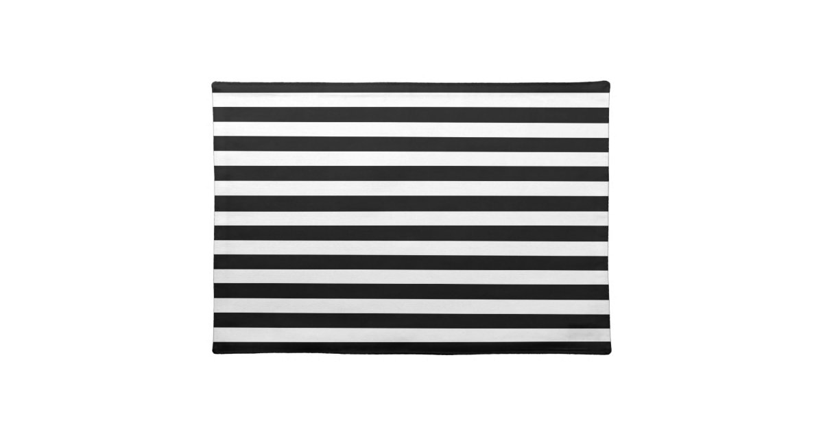 Black and White Cabana Stripe Placemat Zazzle