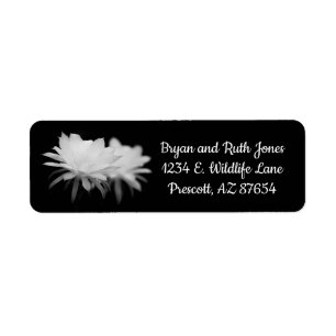 Black and White cactus flower Label