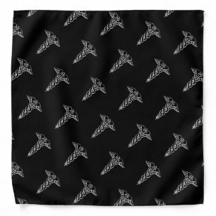 Black and white caduceus symbol bandana for nurse
