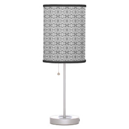 Black and White Caladium Lamp