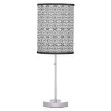 Black and White Caladium Lamp