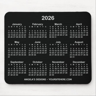 Black and White Calendar Promotional Mouse Pad