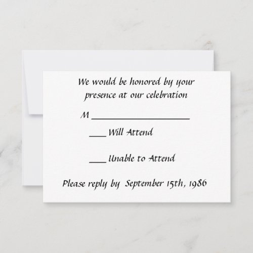 Black and White Calla Lilies RSVP
