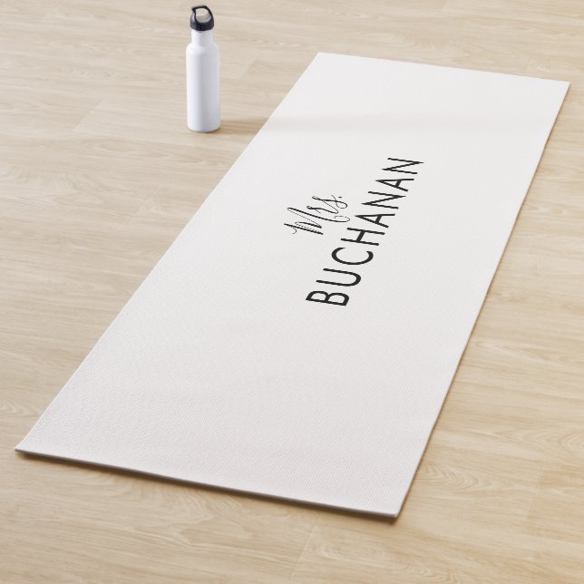 Black and White Calligraphy Bridal shower Yoga Mat (In Situ)