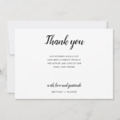 Black and White Calligraphy Script Photo Collage Thank You Card | Zazzle