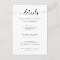 Black and White Calligraphy Wedding Enclosure Card