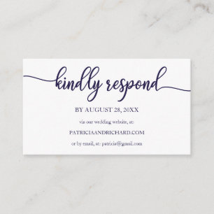 Black And White Calligraphy Wedding Online RSVP Enclosure Card