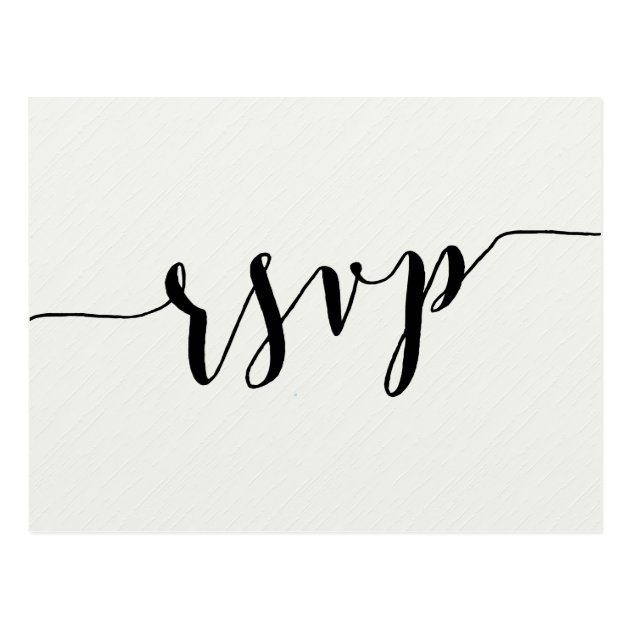 Black And White Calligraphy Wedding RSVP Postcards