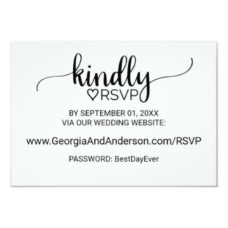 Elegant Rsvp Online Gifts On Zazzle Black And White Calligraphy Wedding Website Rsvp Card