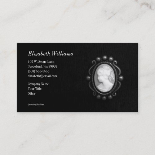 Black and White Cameo Silhouette Business Card