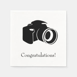 Black and White Camera Congratulations Napkins