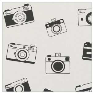 Black and white cameras fabric