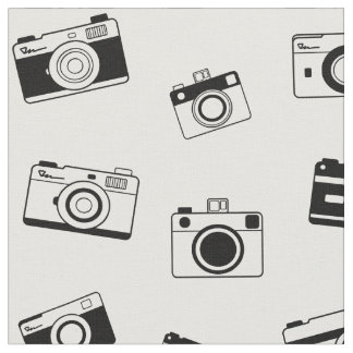 Black and white cameras fabric