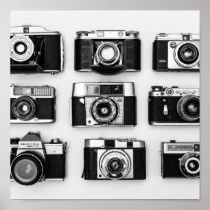 Black and white cameras poster