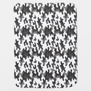 Black and White Camo Baby Blanket