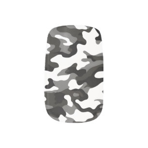 Black and White Camo Minx Nail Art