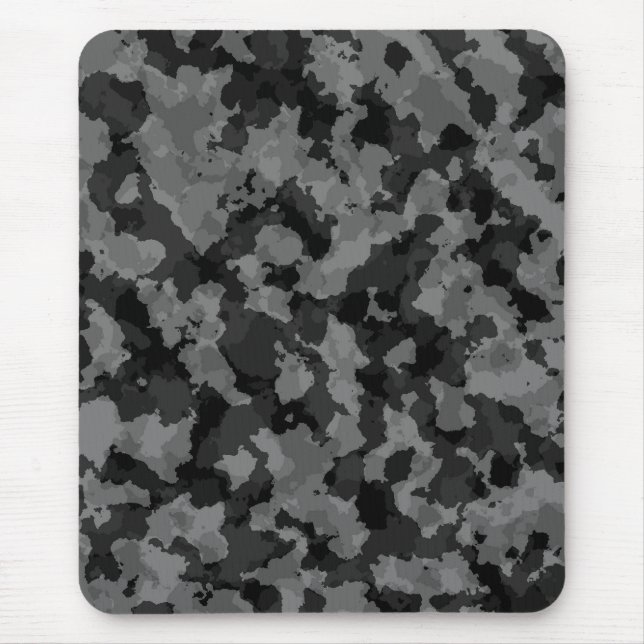 Black And White Camouflage Mouse Pad (Front)