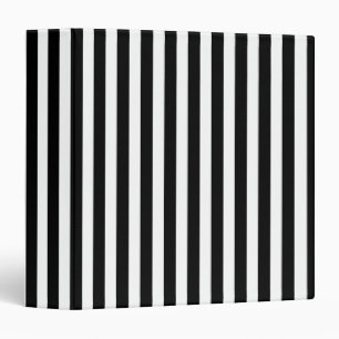 Black and white candy stripes 3 ring binder